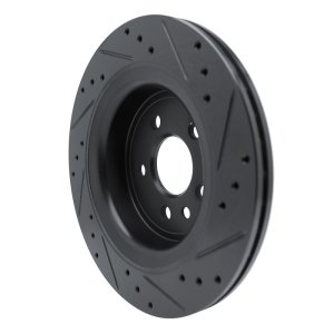 Volvo XC60 Brake Rotor (1) - Rear Left - R1 Concepts - Drilled & Slotted - Black - `10-`17